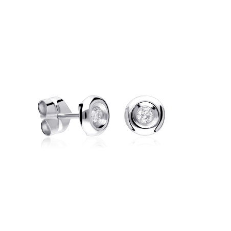 Pendientes Chatón "Mila" diamante y oro blanco 18k