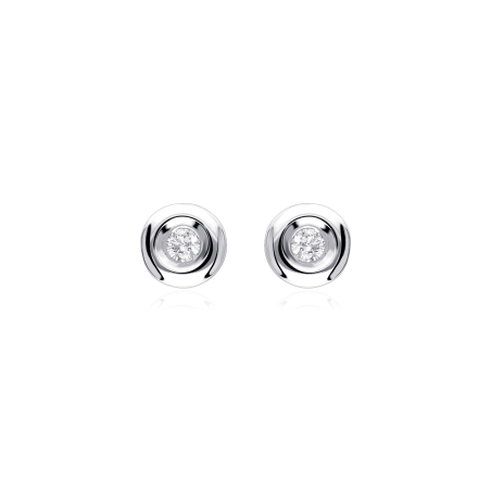 Pendientes Chatón "Mila" diamante y oro blanco 18k