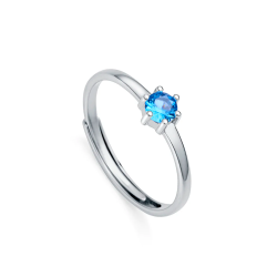 Anillo Viceroy Plata y circonita azul 9115A