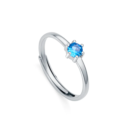 Anillo Viceroy Plata y circonita azul 9115A
