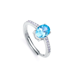 Anillo Viceroy Plata y circonitas azul 13155A