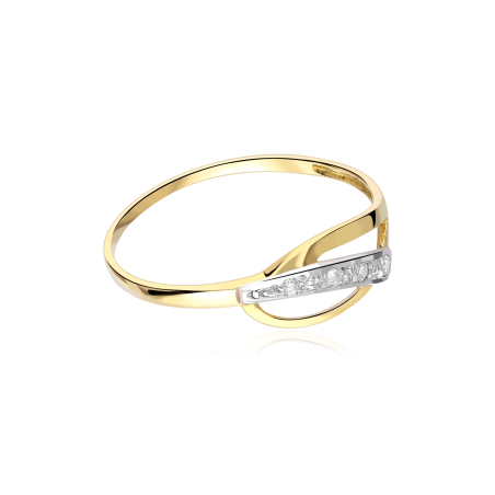 Anillo "Nels" Oro 18k y circonitas