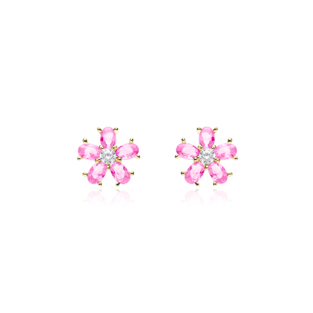 PENDIENTES "SURPRISE" ORO 18K ROSAS DE FRANCIA