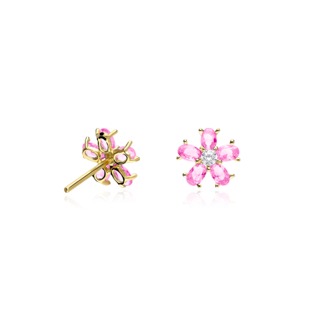 PENDIENTES "SURPRISE" ORO 18K ROSAS DE FRANCIA