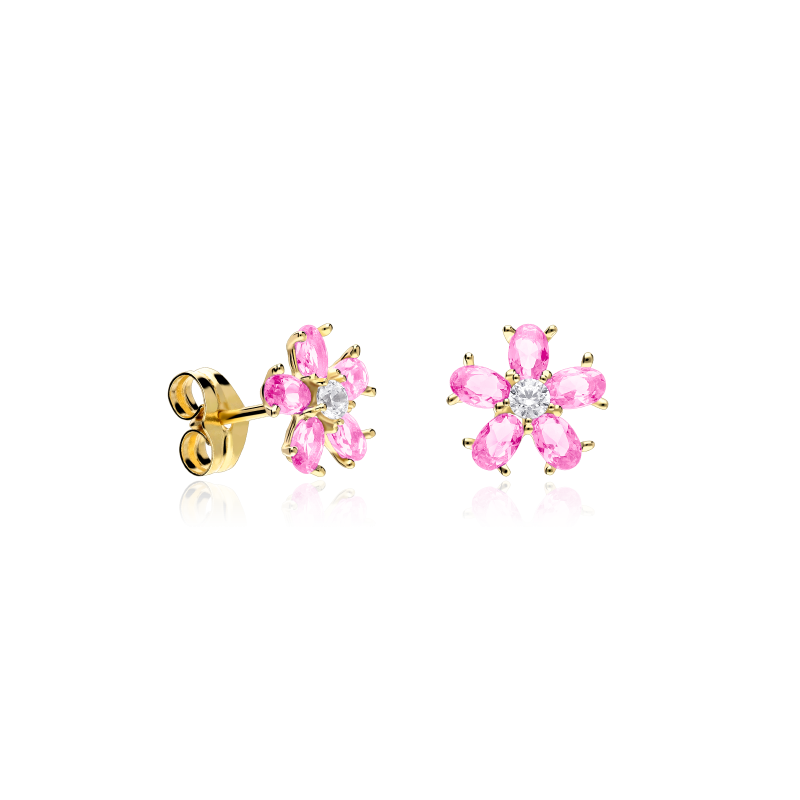 PENDIENTES "SURPRISE" ORO 18K ROSAS DE FRANCIA