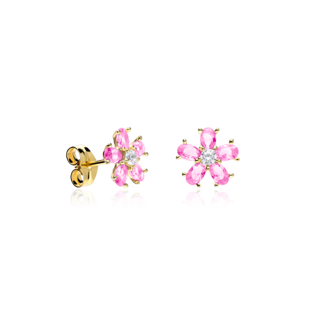 PENDIENTES "SURPRISE" ORO 18K ROSAS DE FRANCIA