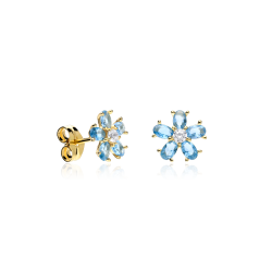 PENDIENTES "SURPRISE" ORO 18K TOPACIOS AZULES