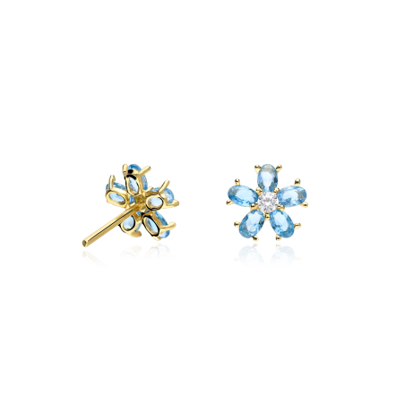 PENDIENTES "SURPRISE" ORO 18K TOPACIOS AZULES