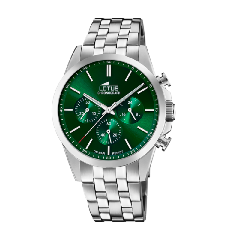 Reloj Lotus acero esfera verde hombre 18989/2