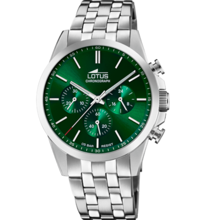 Reloj Lotus acero esfera verde hombre 18989/2