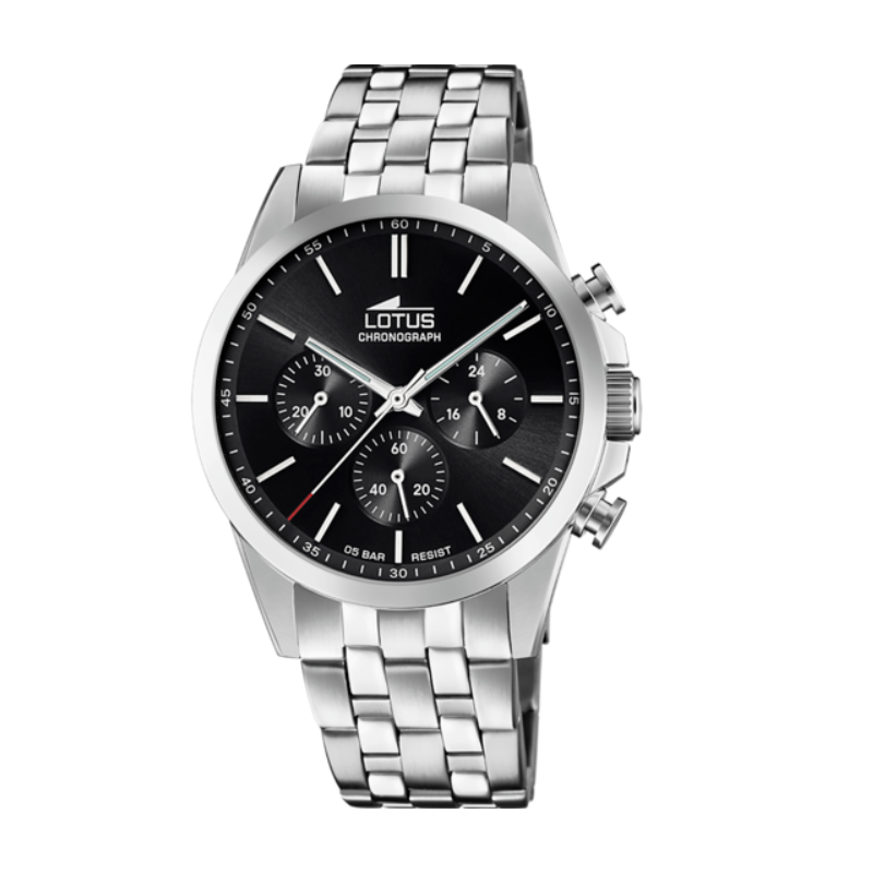 Reloj Lotus acero esfera negra hombre 18989/4