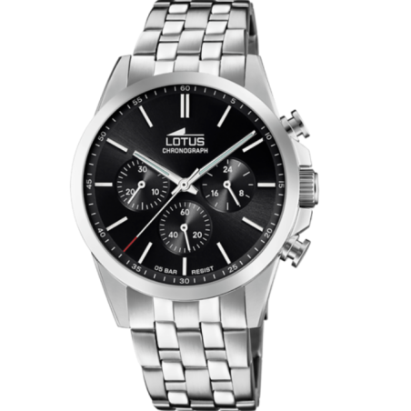 Reloj Lotus acero esfera negra hombre 18989/4