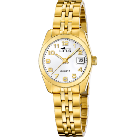 Reloj Lotus mujer acero dorado IP esfera blanca 18993/1