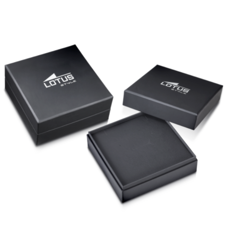 Pulsera Lotus acero y piel negro hombre LS2380-2/1