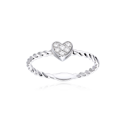 Anillo Oro 18k y diamantes 0.08cts "Barletta Corazón"