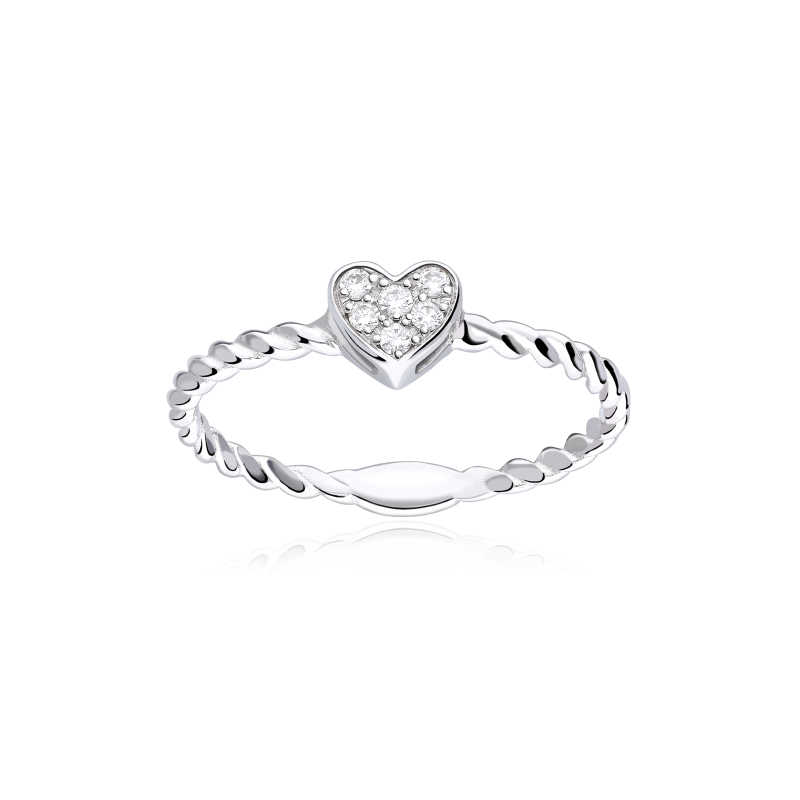 Anillo Oro 18k y diamantes 0.08cts "Barletta Corazón"