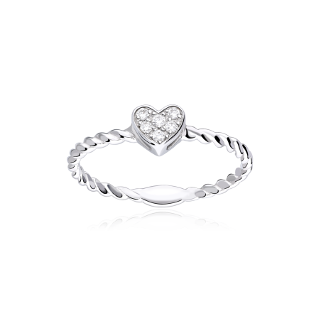Anillo Oro 18k y diamantes 0.08cts "Barletta Corazón"