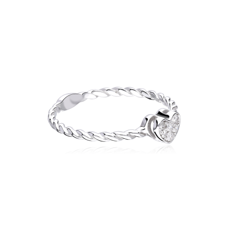 Anillo Oro 18k y diamantes 0.08cts "Barletta Corazón"