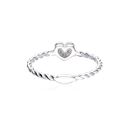 Anillo Oro 18k y diamantes 0.08cts "Barletta Corazón"