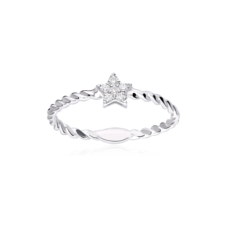 Anillo Oro 18k y diamantes 0.06cts "Barletta Estrella"
