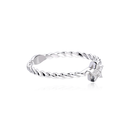 Anillo Oro 18k y diamantes 0.06cts "Barletta Estrella"