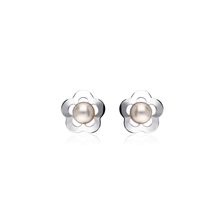 Pendientes Flor con Perlas