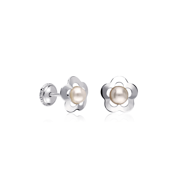 Pendientes Flor con Perlas