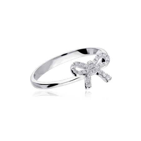 Anillo "Pisa" Oro Blanco 18k y Diamantes 0.10 cts