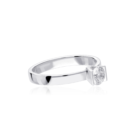Anillo "Fiumicino" Oro Blanco 18k  y Diamante 0,40 cts