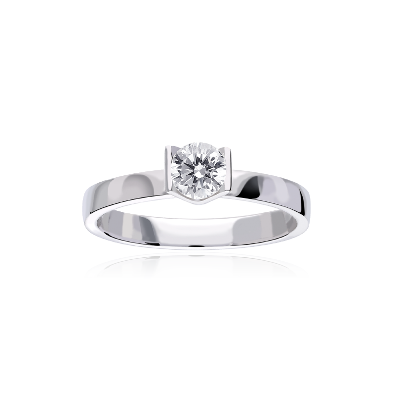 Anillo "Fiumicino" Oro Blanco 18k  y Diamante 0,40 cts