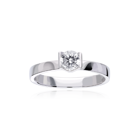 Anillo "Fiumicino" Oro Blanco 18k  y Diamante 0,40 cts