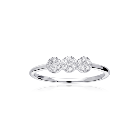 Anillo "San Giovanni" Oro Blanco 18k y Diamantes 0,18 cts