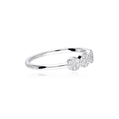 Anillo "San Giovanni" Oro Blanco 18k y Diamantes 0,18 cts