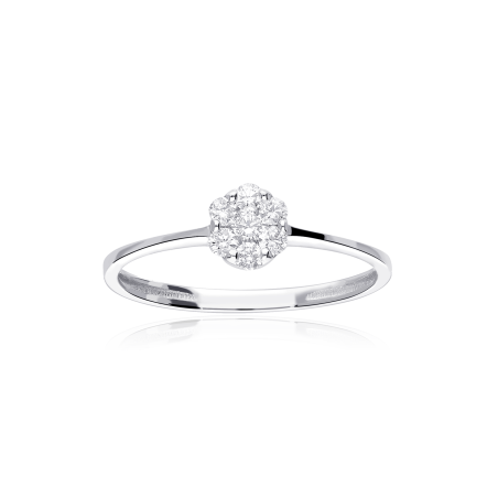 Anillo "Bolzano" Oro Blanco 18k y Diamantes 0.23 cts