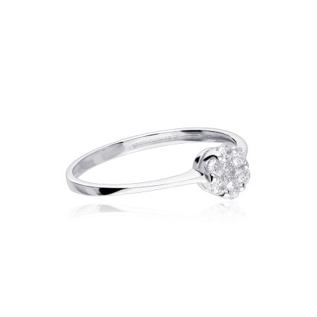 Anillo "Bolzano" Oro Blanco 18k y Diamantes 0.23 cts