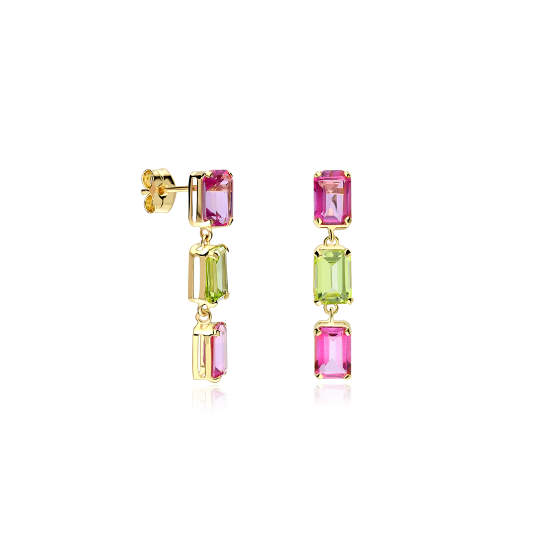 Pendientes Etnicos De Plata De Ley Y Peridotos. - 35 Eur. - Joyería