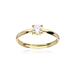 Anillo oro 18k y circonita 4mm "Four"
