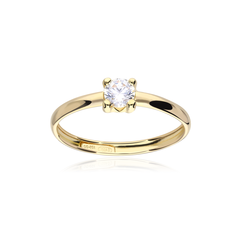 Anillo oro 18k y circonita 4mm "Four"