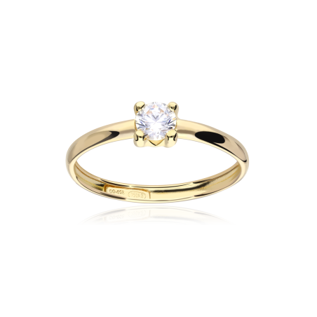 Anillo oro 18k y circonita 4mm "Four"