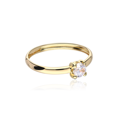 Anillo oro 18k y circonita 4mm "Four"