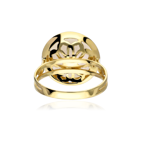 Anillo Oro 18k perla y circonitas "Mabe"