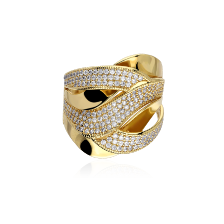 Anillo "Supreme"  de Oro 18k y circonitas