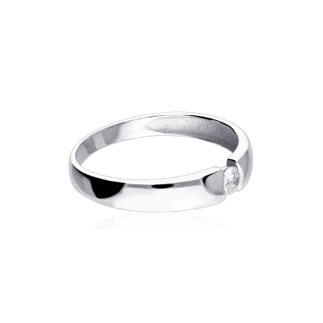 Anillo "Treviso" Oro Blanco 18k y Diamante 0.10 cts