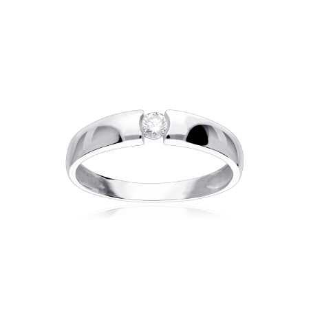 Anillo "Treviso" Oro Blanco 18k y Diamante 0.10 cts