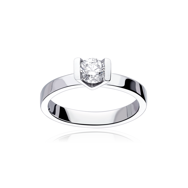 Anillo "Fiumicino" Oro Blanco 18k y Diamante 0,55 cts