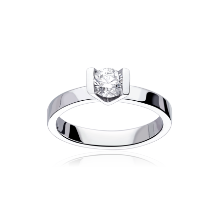 Anillo "Fiumicino" Oro Blanco 18k y Diamante 0,55 cts