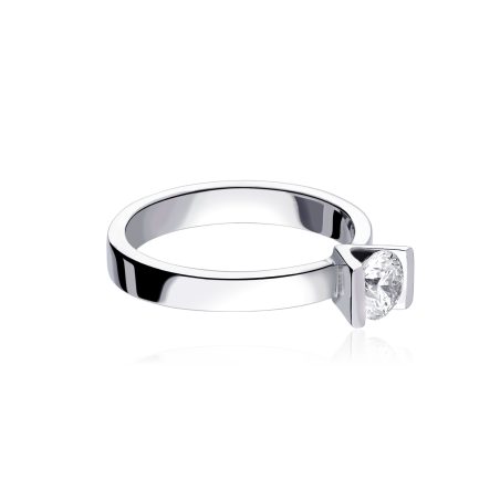 Anillo "Fiumicino" Oro Blanco 18k y Diamante 0,55 cts