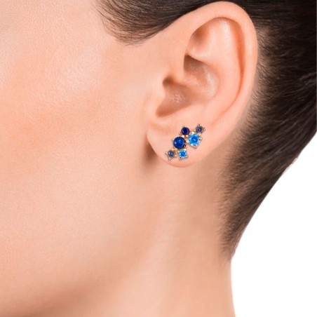Pendientes Viceroy elegant plata circonitas azules baño oro 13134E100-33