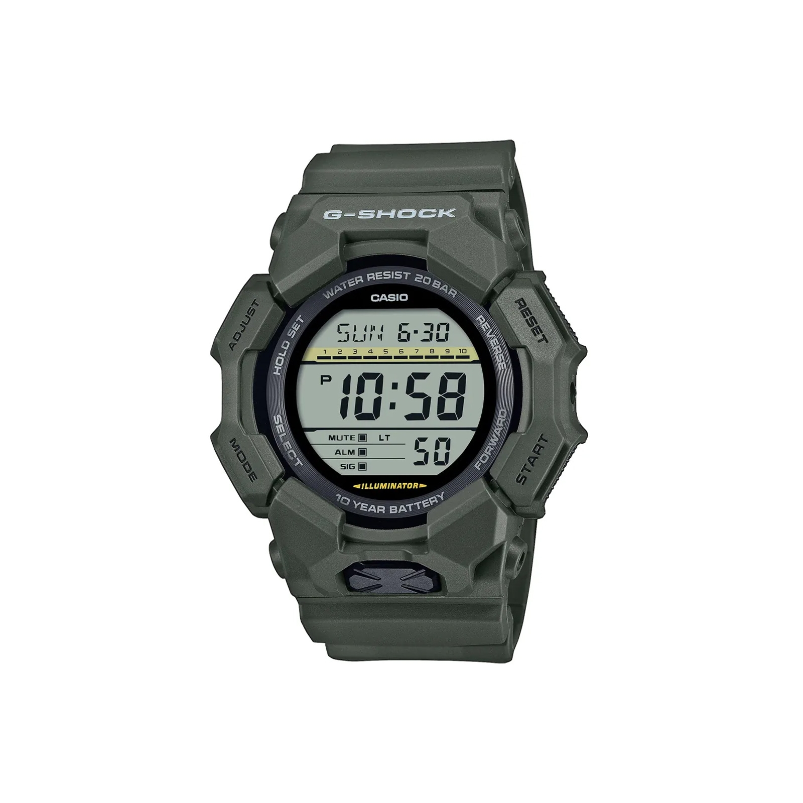Casio G-Shock GD-010-3ER Orologio Uomo Classic – Digitale Al Quarzo, Resistente, 20 ATM, Verde
