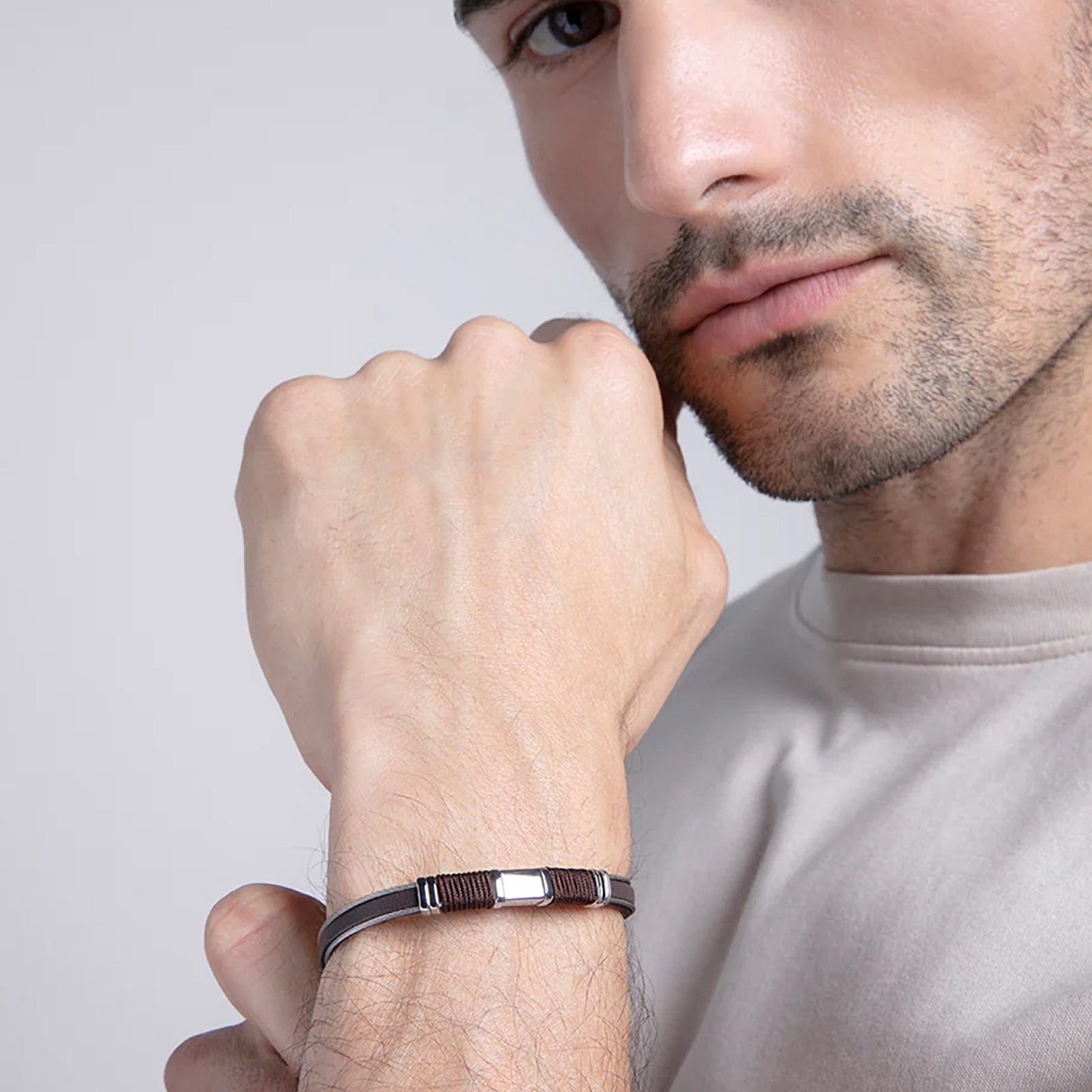 Pulsera Viceroy Acero y Piel Hombre 14127P01011